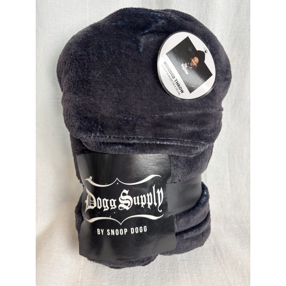 Dogg Supply Snoop Dogg The Doggfather Hooded Throw Black 50" x 70" Low Rider NEW
